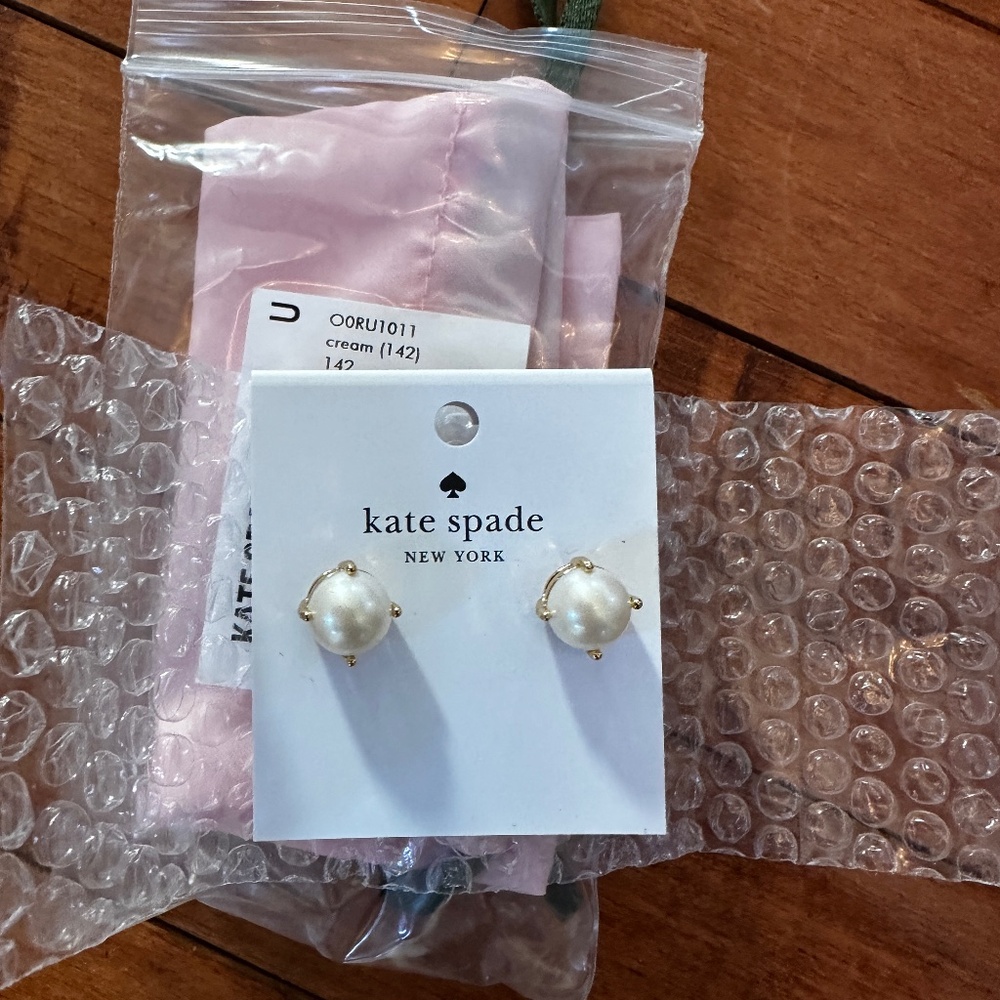 Brand New Kate Spade Earrings - Cream